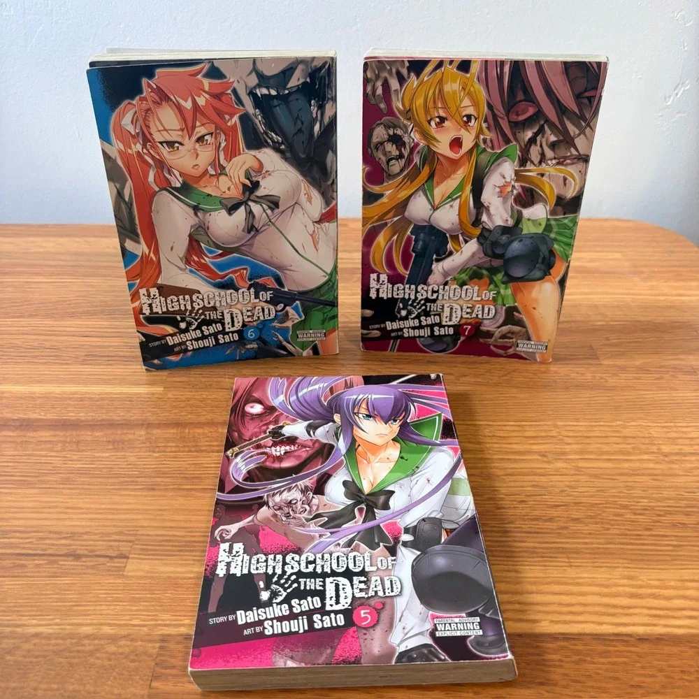 High School of the Dead Complete English Manga Volumes 1-7 Sato First Printings